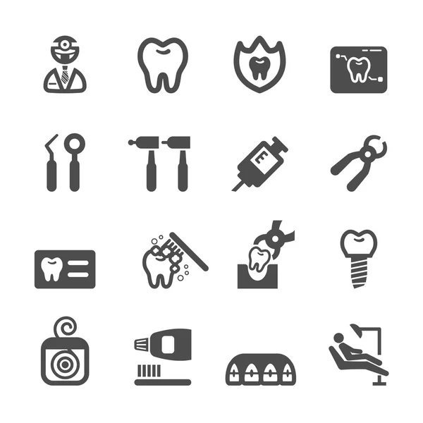 Conjunto de iconos dentista, vector eps10 — Archivo Imágenes Vectoriales