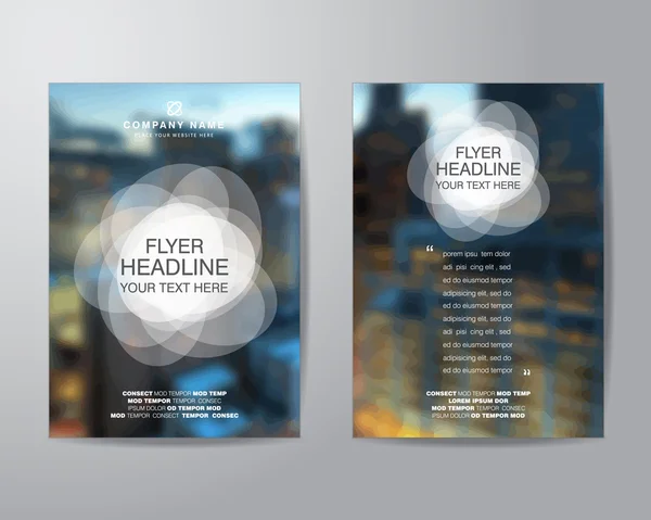 Witte cirkel en vervagen achtergrond brochure flyer design lay-out te — Stockvector