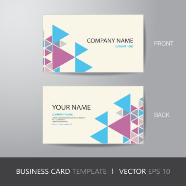Kartvizit üçgen arka plan tasarım düzeni templat