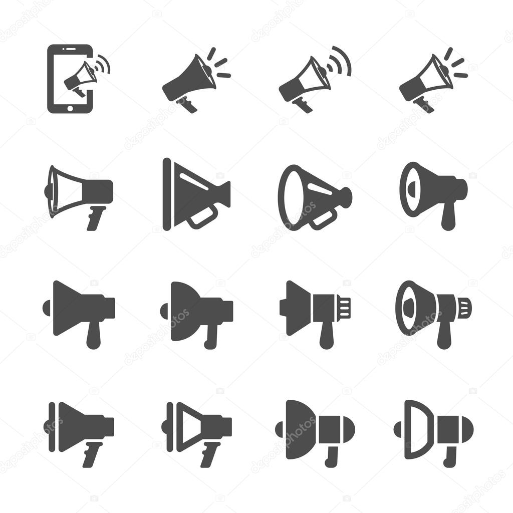 megaphone different design icon set, vector eps10