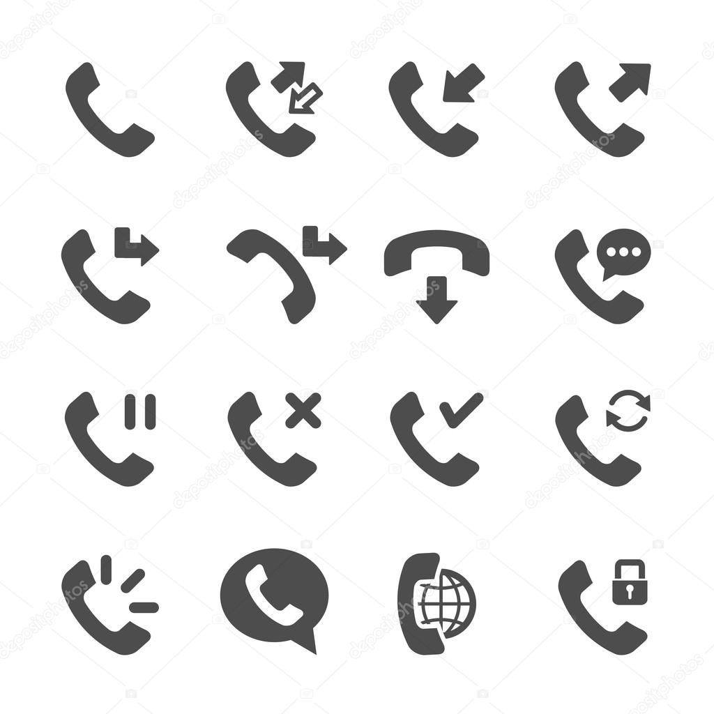 telephone call icon set 3, vector eps10