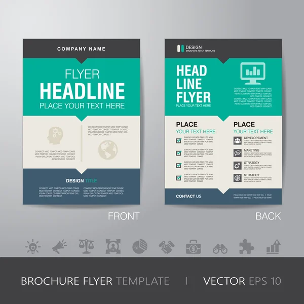 Brochure aziendale modello di layout di design volantino in formato A4, con — Vettoriale Stock