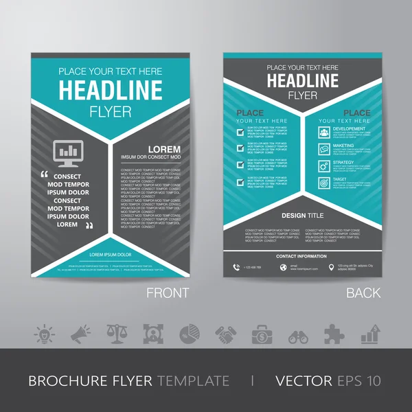 Corporate hexagonal brochure flyer design layout template in A4 — Stock Vector