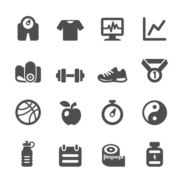 Gezonde en fitness pictogram instellen, vector eps10 — Stockvector