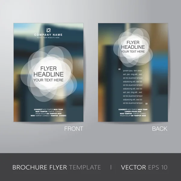 Bianco cerchio e sfocatura sfondo brochure volantino design layout te — Vettoriale Stock