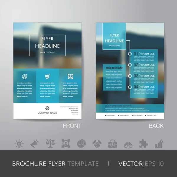 Corporate blur background brochure flyer design layout template — Stock Vector