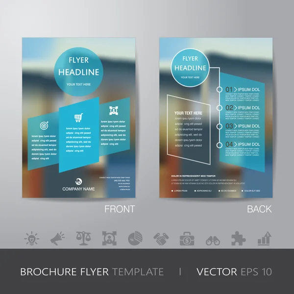 Corporate blur background brochure flyer design layout template — Stock Vector