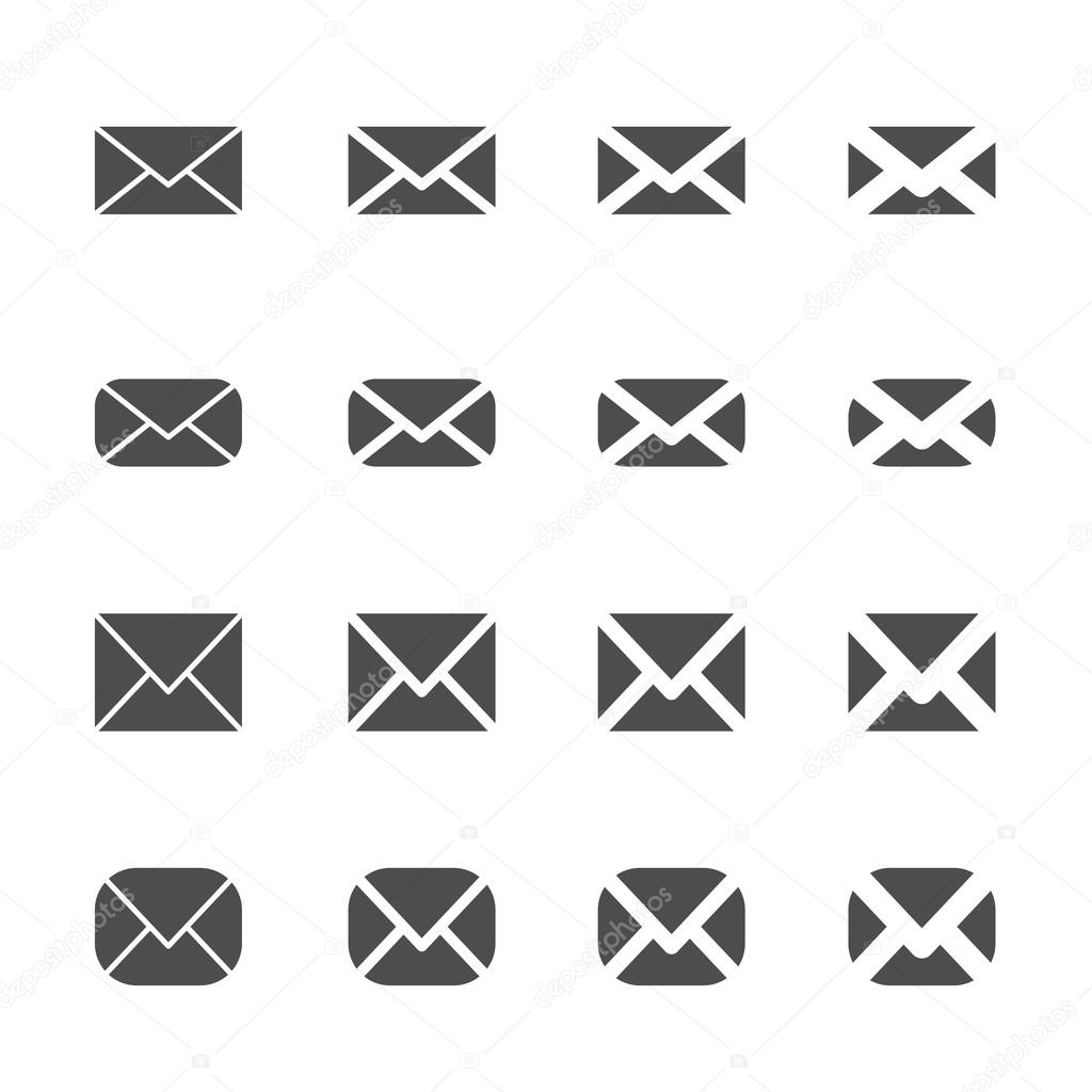 letter envelope mail and email icon set, vector eps10