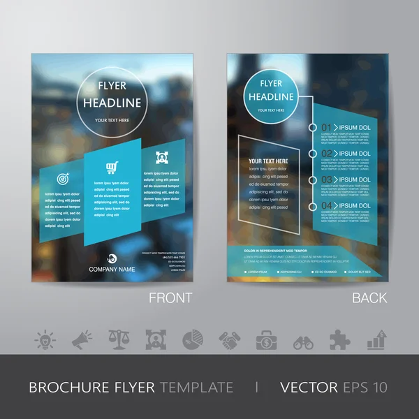 Corporate blur background brochure flyer design layout template — Stock Vector