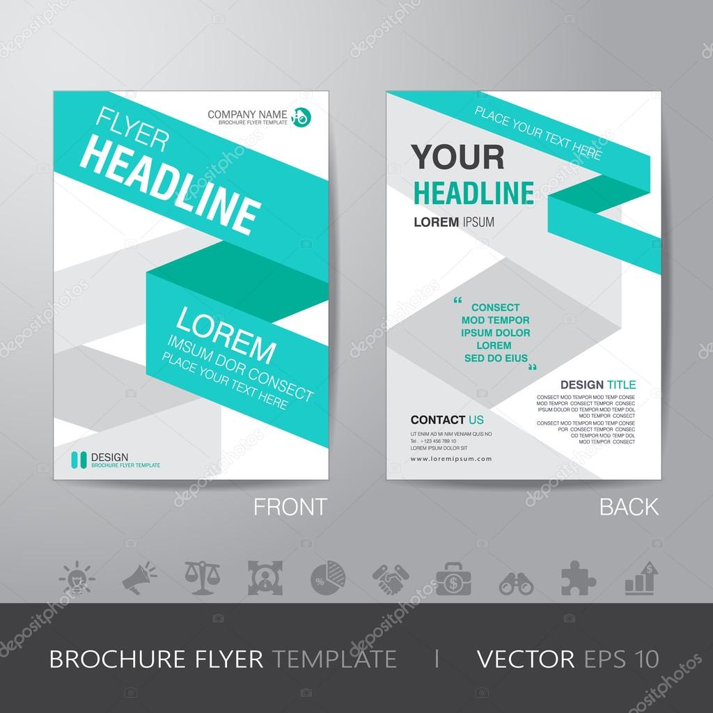 ribbon business brochure flyer design layout template in A4 size