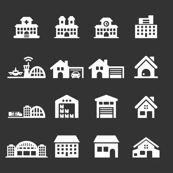 Edificio icono conjunto 7, vector eps10 — Vector de stock