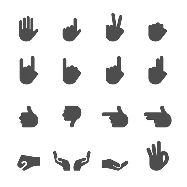 Hand icon set, vector eps10 — Stock Vector