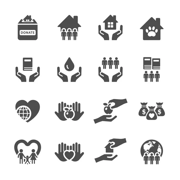 Charity und Spende Icon Set 2, Vektor eps10 — Stockvektor