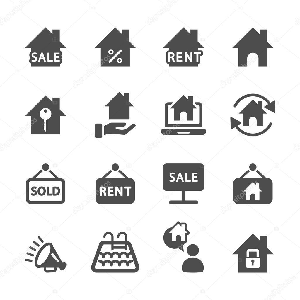 real estate icon set, vector eps10