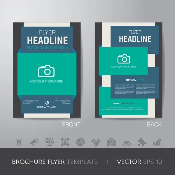 Zakelijke brochure folder ontwerpsjabloon lay-out in A4-formaat, met — Stockvector