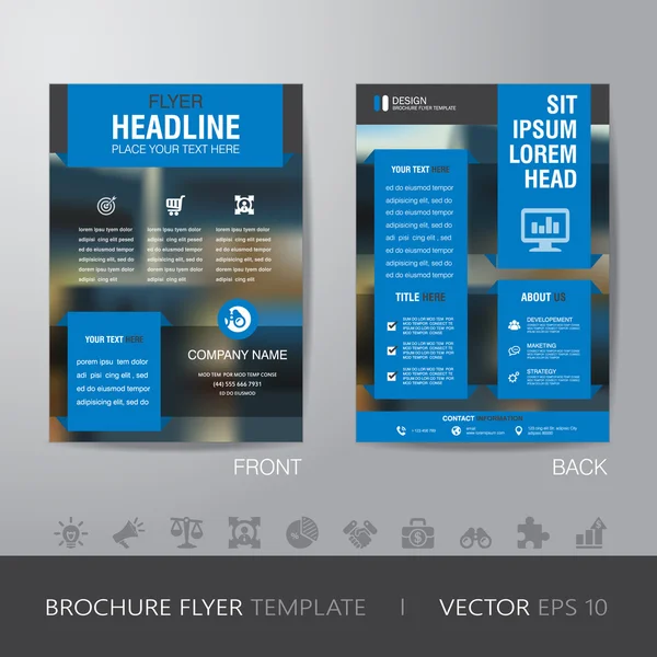 Zakelijke vervagen achtergrond brochure folder-ontwerpsjabloon lay-out ik — Stockvector