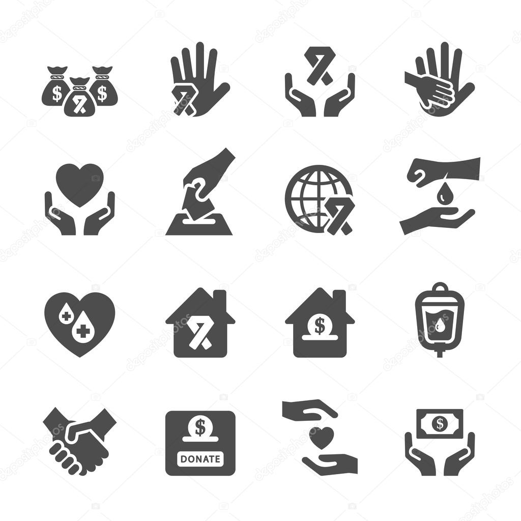 charity and donation icon set 6, vector eps10