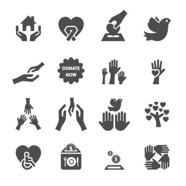8, vektör eps10 sadaka ve bağış Icon set