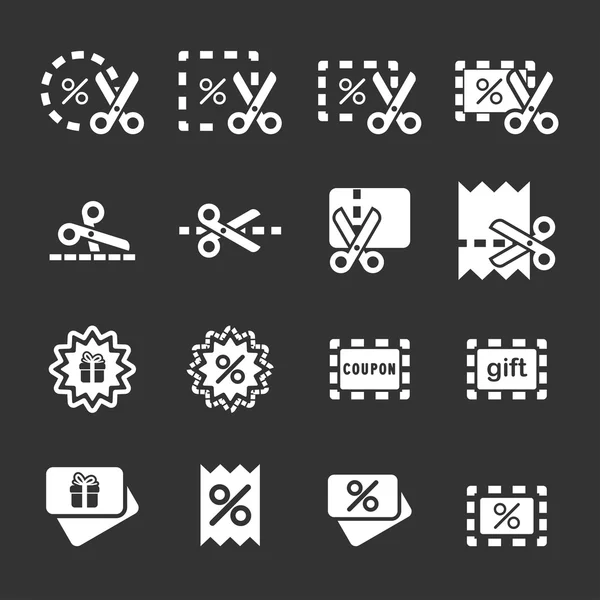 Набор иконок купона и скидки, векторные эпс10 — стоковый вектор