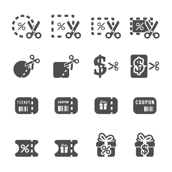 Coupon and discount icon set 4, vector eps10 — Stock Vector