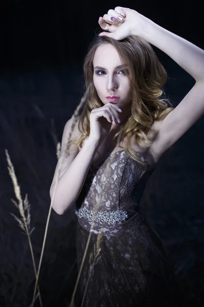 Portrait of woman in beautiful dress — Stock Photo, Image