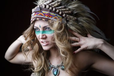 Güzel bir kızın portresi.