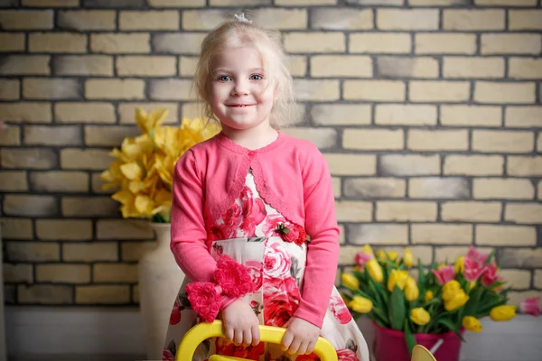 Portret van een mooi klein meisje — Stockfoto