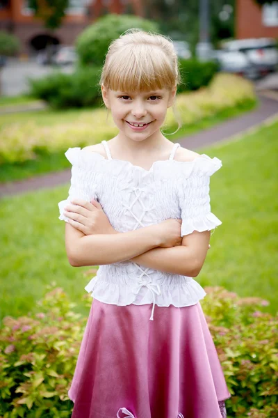 Portrait of beautiful little girl — Stock Photo, Image