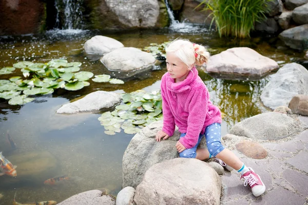 Portrait of a little beautiful girl blonde — Stock Photo, Image