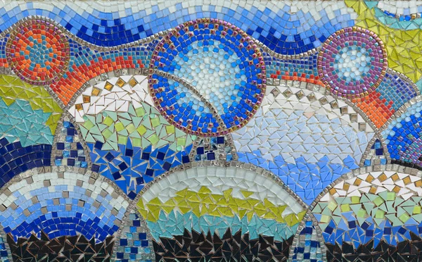 Mosaik Bakgrundsbild Med Ett Flerfärgat Mönster Dekorerat Tempel Thailand — Stockfoto