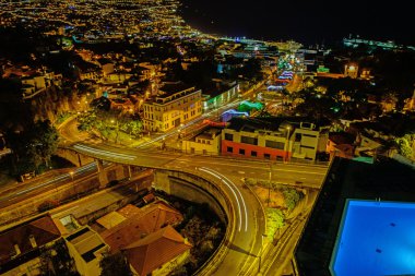 Şehir ışıkları, Funchal, Madeira.