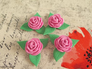 el yapımı pembe güller