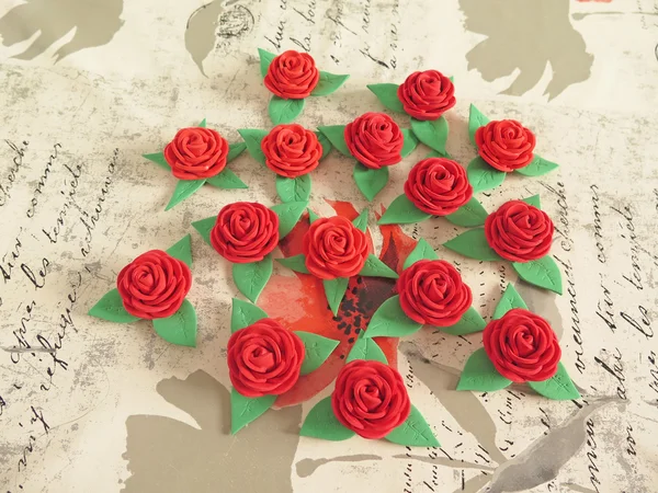 Handmade red roses Stock Picture