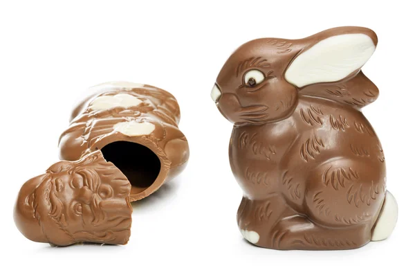 Broken Chocolate Santa Clause And Easter Bunny Stock Picture