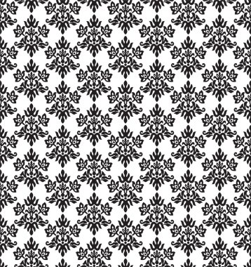 Sorunsuz siyah beyaz küçük çiçek öğeleri duvar kağıdı