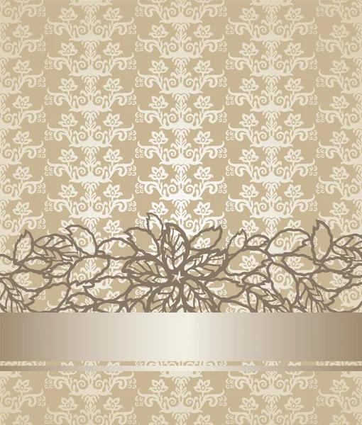 Colore champagne dorato copertina floreale — Vettoriale Stock