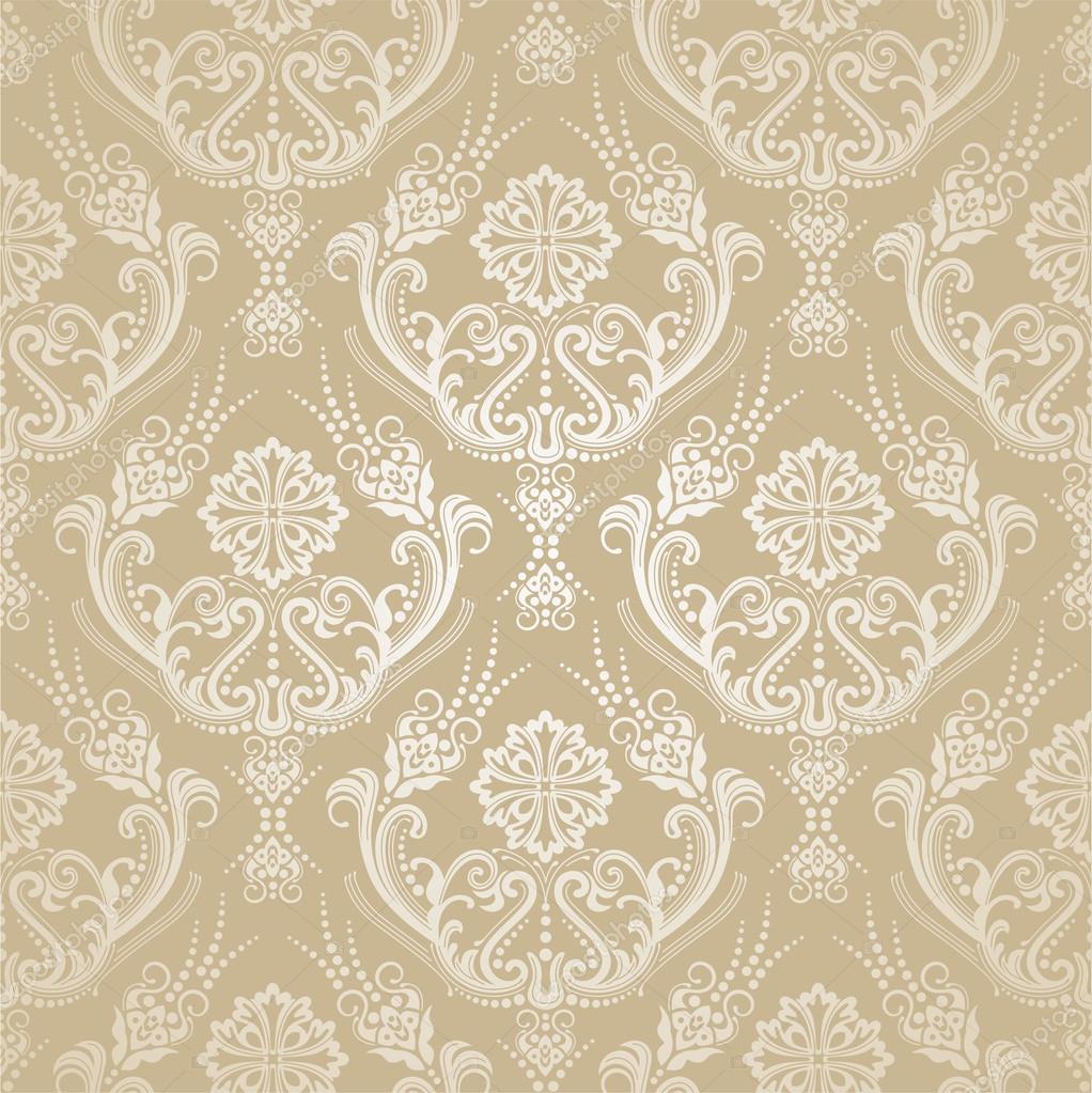 Seamless damask wallpaper Royalty Free Vector Image