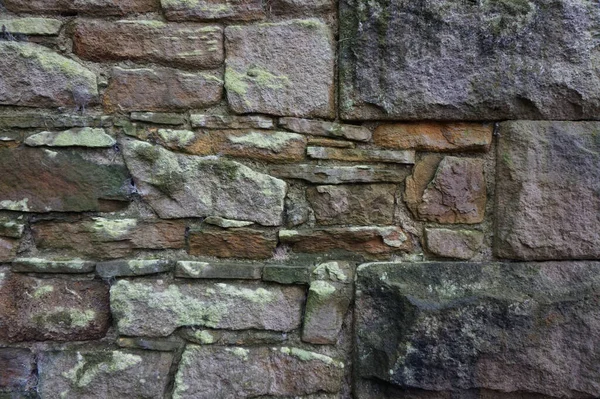 Szary Brązowy Stary Mur Budynku Litego Kamienia Zbliżyć Dużych Kamieni — Zdjęcie stockowe