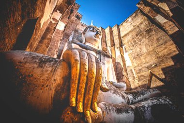 Sukhothai Wat Si Chum Tarihi Parkı Tayland 'da Maha antik başkenti Sukhothai Tayland.