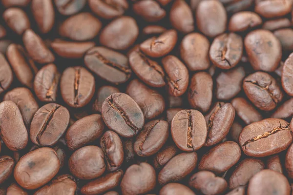 Närbild Kaffebönor För Bakgrund Och Konsistens — Stockfoto