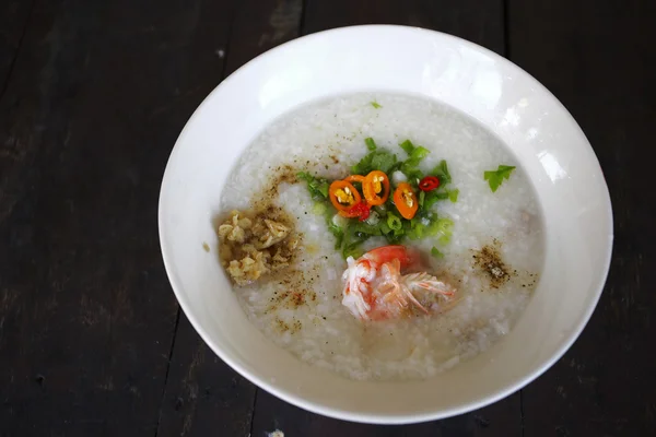 Sup nasi dengan udang — Stok Foto