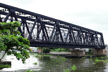 Tren geçerken bir satýr kırsal Tayland.