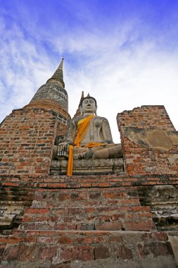 Ayudhaya, Tayland Watyaichaimongkol Tapınağı'nda antik Pagoda