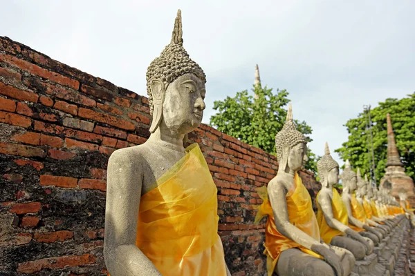Antica Pagoda al Tempio Watyaichaimongkol di Ayudhaya, Thailandia — Foto Stock
