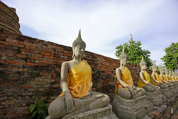 Antica Pagoda al Tempio Watyaichaimongkol di Ayudhaya, Thailandia — Foto Stock