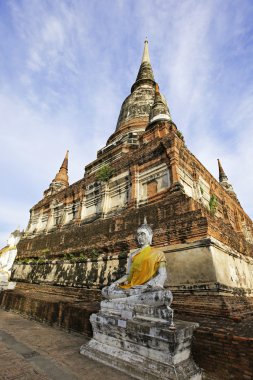 Ayudhaya, Tayland Watyaichaimongkol Tapınağı'nda antik Pagoda