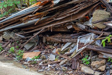 Ormandaki eski ahşap ev.