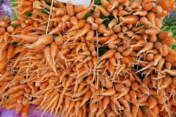 Zanahorias sobre fondo de madera — Foto de Stock