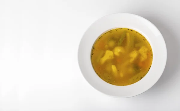 Sopa de verduras vegetarianas con espacio para copiar en blanco — Foto de Stock