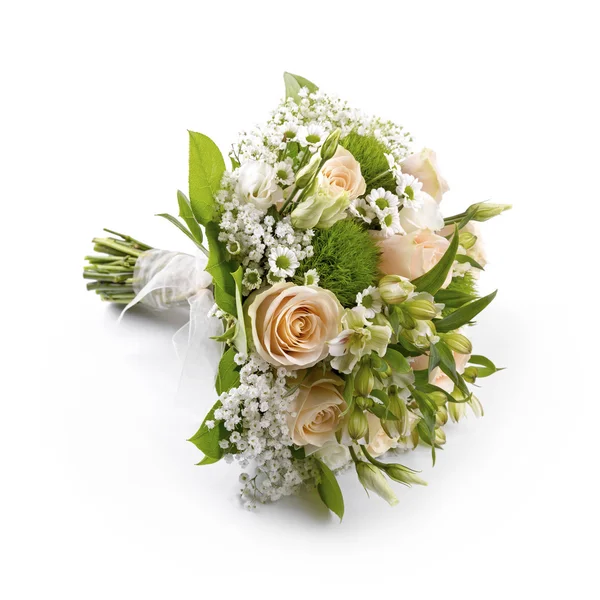Bride's wedding bouquet isolated on white — Stock Photo, Image